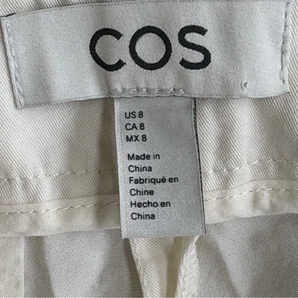 COS Wide Leg Linen-Blend Pants in Off-White